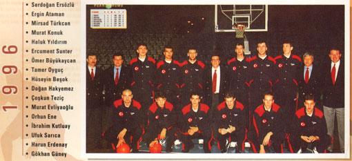 1996 Yılına gelindiğinde Türkiye A Milli Basketbol Milli Takımını temsil eden dev adamlar...