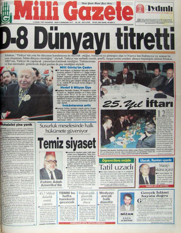 13 Ocak 1997 Milli Gazete