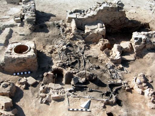 Kütahya'nın Seyitömer beldesi yakınlarındaki höyükte sürdürülen kurtarma kazısında bulunan 6 insan iskeletine ait kafa taslarının içinde şekli bozulmamış beyinler bulundu.