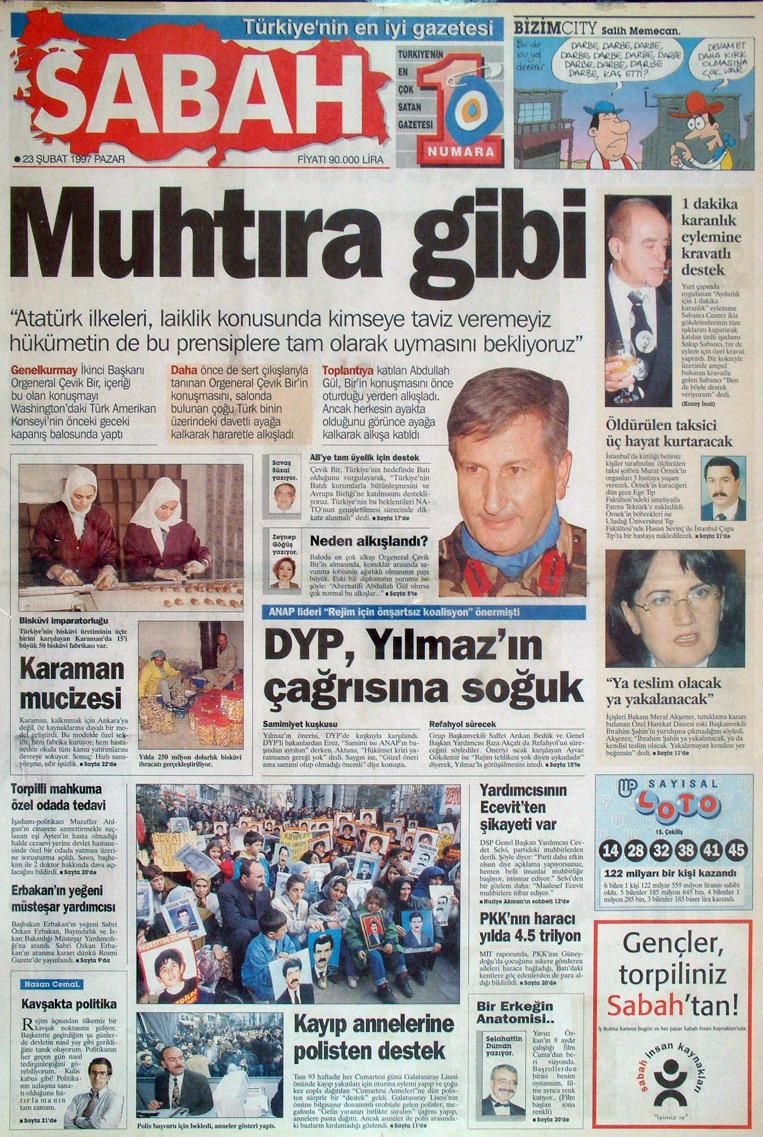 23 Şubat 1997 Sabah