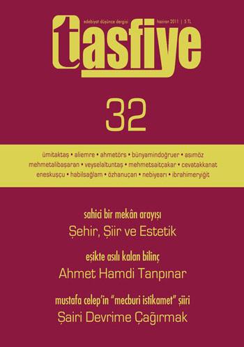 <b>TASFİYE</b><br><br>

Şiir
Ali Emre, “Bir Arasta Sedirinde Uyuyup Kalan Mahmur Çocuklar İçin Koçaklama”, 2    
Ümit Aktaş, “Yeni Söz”, 3
Nebiye Arı, “Şiirler Tavize Eğildiğinde”, 4
Mehmet Sait Çakar, “Ay Uykusu”, 5
Bünyamin Doğruer, “Acıların Çölünde”, 40
Öykü, Masal
Veysel Altuntaş, “Ev Hapsi”, 6
Mehmet Ali Başaran, “Çılgın Vuk ve Ölgün Eğitim”, 9
Cevat Akkanat, “Jimnastik Kurgu”, 11
Habil Sağlam, “Üç Şey”, 15
Deneme, Eleştiri, Makale, Anı
Ümit Aktaş, “Şehir, Şiir ve Estetik”, 18
İbrahim Eryiğit, “Hendese, Şiir ve Şehir”, 25
Ahmet Örs, “Mustafa Celep’in ‘Mecburi İstikamet’ Şiiri”, 30
Asım Öz, “Eşikte Asılı Kalan Bilinç: Ahmet Hamdi Tanpınar’ı Yorumlamak”, 32
Ahmet Örs, “Bugünkü Edebiyatımız Neyi İnşa Edecek?”, 38
Özhan Uçan, “Bizim Hamza”, 41
Enes Kuşçu, “Doğunun Kaybeden Oğullarından: Samba”, 44
Mehmet Sacit, “Walkman Çağı”, 47