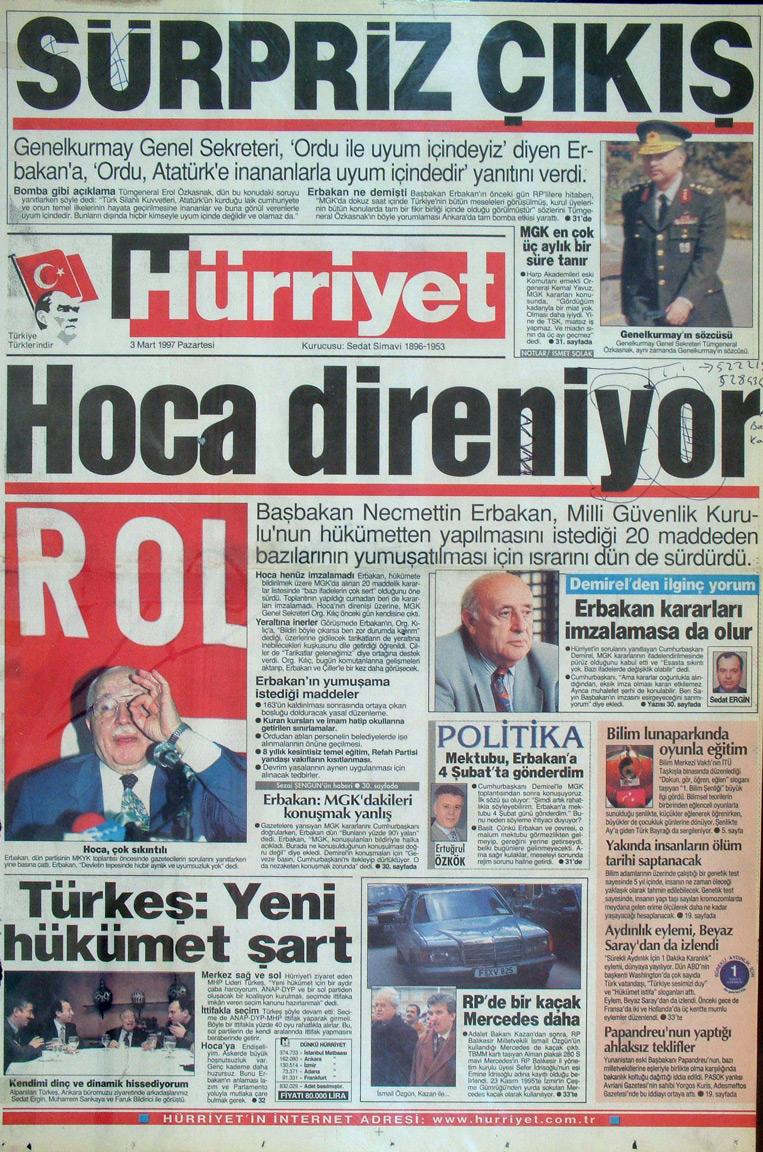 3 Mart 1997 Hürriyet