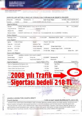 Trafik Sigortası Poliçesi 2008