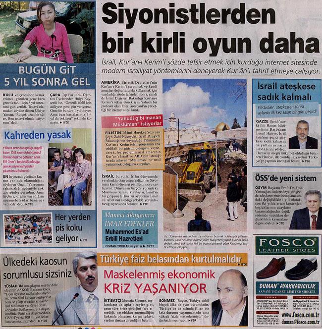 MİLLİ GAZETE - HABERİ HİÇ GÖRMEDİ