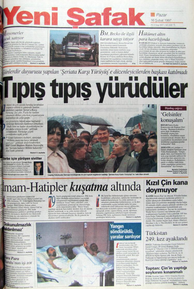 16 Şubat 1997 Yeni Şafak