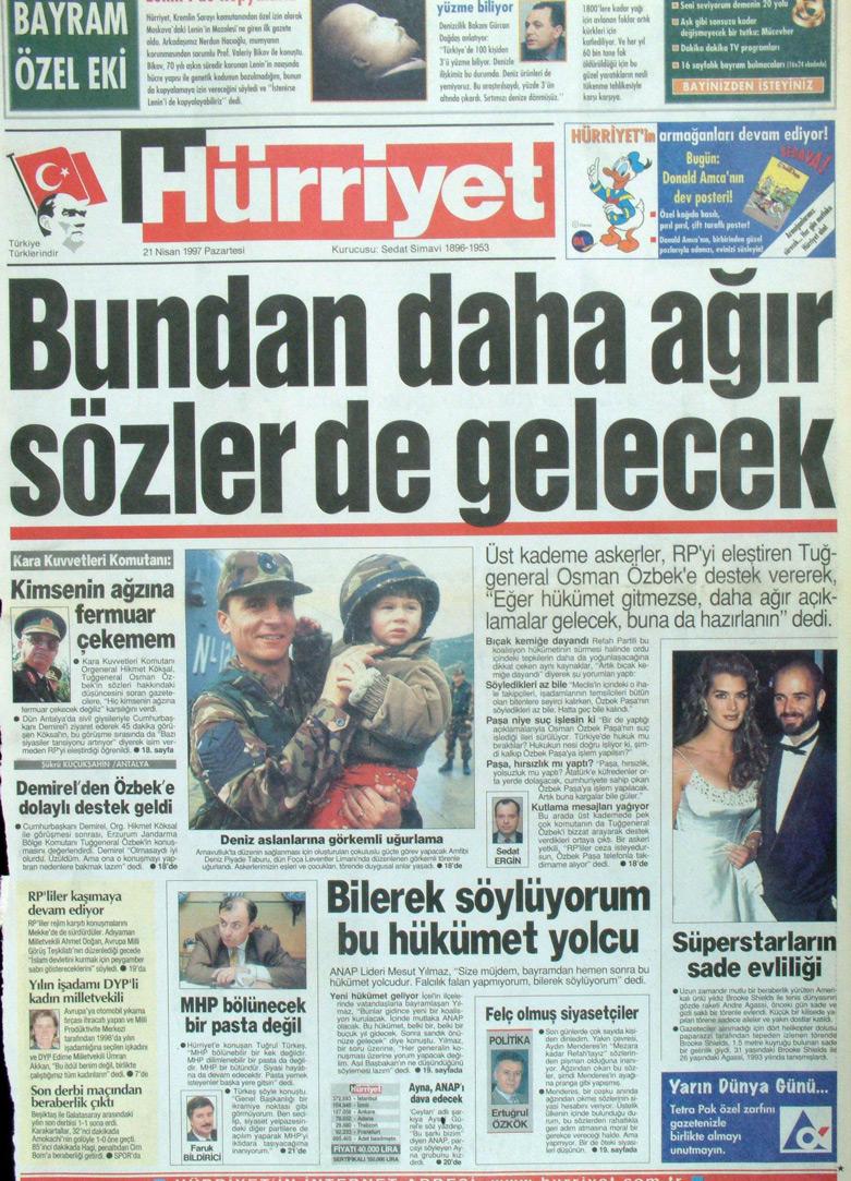 21 Nisan 1997 Hürriyet