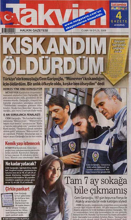 TAKVİM: KISKANDIM ÖLDÜRDÜM