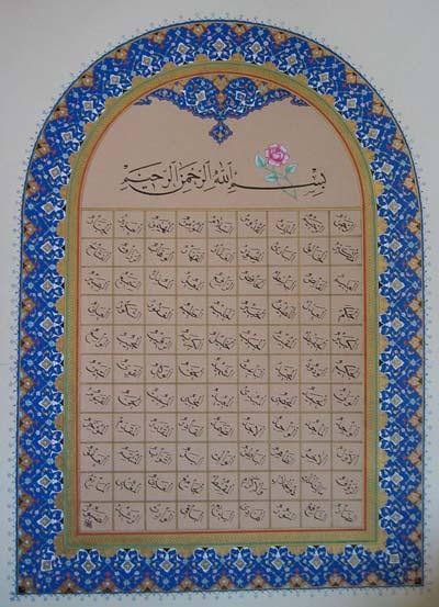 Esma-ul Hüsna (taçlı)