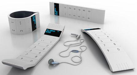 <strong>Esnek Cep Telefonu Konsepti:</strong> Shirley A. Roberts tarafından tasarlanmış güzel bir bilek konsept cep telefonu.