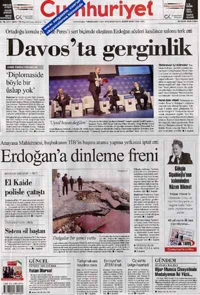 Manşetlerde Davos Depremi