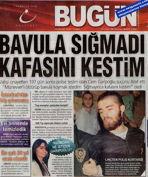 BUGÜN: BAVULA SIĞMADI KAFASINI KESTİM
