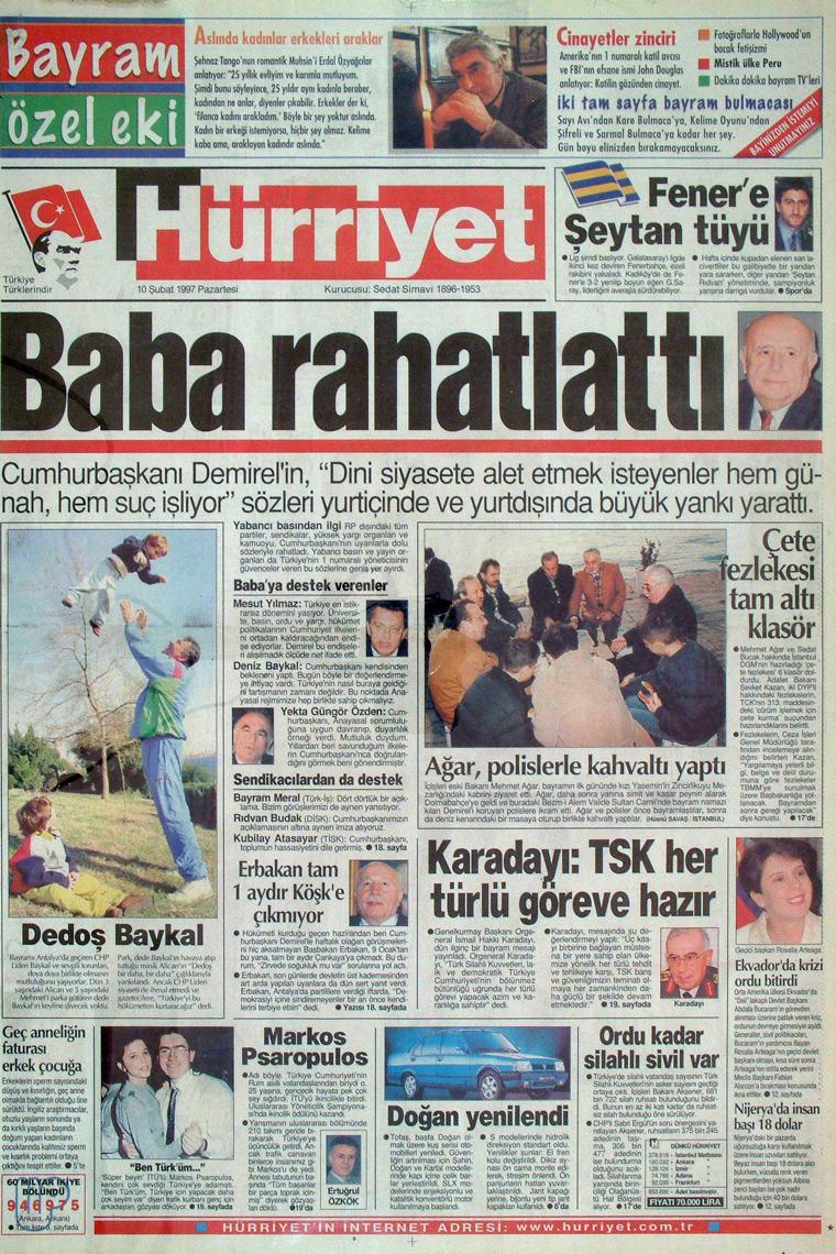 10 Şubat 1997 Hürriyet