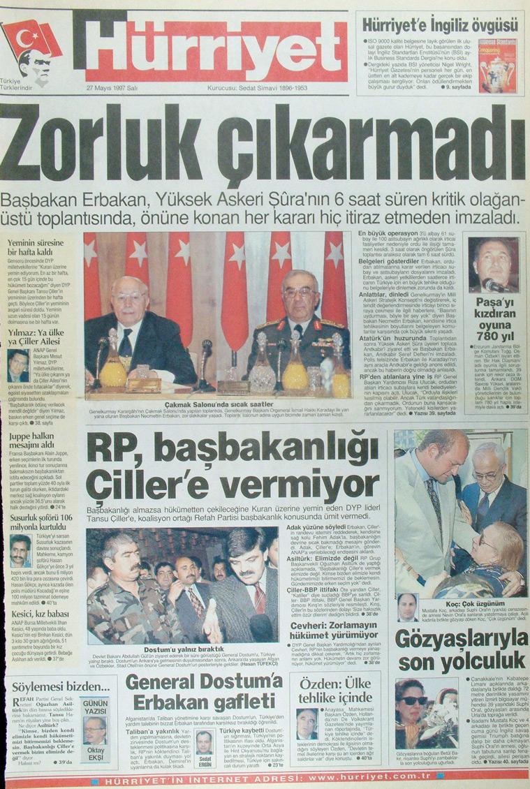 27 Mayıs 1997 Hürriyet