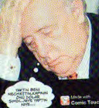 Cem Yılmaz ikinci Erbakan karikatüründe, Demirel "Yaktın beni Necmetin. Kapının önü dolar şimdi... Niye yaptın niye?" şeklinde serzenişte bulunuyor.