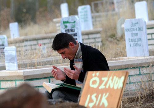 Van'ın Erciş ilçesinde yaşanan depremde hayatını kaybedenler Kurban Bayramı'nın ilk gününde yakınları tarafından mezarları başında dualarla ve gözyaşları içinde anıldı.