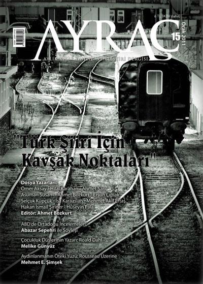 <b>Ayraç 15:</b> "Türk Şiiri İçin Kavşak Noktaları" Ayraç Dergisi 15. sayısında Ahmet Bozkurt editörlüğünde Türk Şiiri için Kavşak Noktaları başlıklı bir şiir eleştiri dosyasıyla karşınıza çıkıyor. Türk şiirinin geçirdiği evreleri, bugün geldiği noktayı ve tartışılması gereken önemli yanlarını anlatıyor dosya. Dosya yazarları: Ömer Aksay, Hilal Karahan, Ahmet Sarı, Asuman Susam, Ahmet Bozkurt, Ersun Çıplak, Selçuk Küpçük, İsa Karaaslan, Mehmet Akif Ertaş, Hakan İsmail Şiriner ve Hüseyin Pala.<br><br>

Ali Utkunun hazırlamış olduğu Austin Texas Üniversitesi Ortadoğu İncelemeleri emekli kütüphanecisi Abazar Sepehriyle önemli bir söyleşi yapılmış. Al Baraka Kurumsal Kredileri Müdürü Hüseyin Tunç ile de son kitabı Katılım Bankacılığı üzerine faizsiz bankacılık ve tarihsel arka planı kuramsal alt yapısıyla konuşulmuş. Çocuk edebiyatı üzerine araştırmalar yapan ve Bilim Sanat Vakfında dersler veren Melike Günyüz, ilk yazısıyla Ayraçın 15. sayısında okurlarıyla buluşuyor. Ayrıca Ayraçta Çocuk Kitaplığı bölümünde çocuk kitaplarıyla alakalı yazılar yazan Betül Yasemin Erol, bu sayıda son çıkan çocuk kitaplarına değinmiş.<br><br>

Abdullah Yavuz Altun sanat manifestoları üzerine, Yunus Emre Tozal yazar-okur-eleştirmen bağlamı üzerinden Edebiyat Nedir? sorusu üzerine, Mehmet E. Şimşekin Rousseau üzerine yazmış. Aydın Hız Fuat Dündarın Modern Türkiyenin Şifresini, Zülküf Oruç Ayfer Tunçun Yeşil Peri Gecesini, Kibar Ayaydın Bekir Oğuzbaşaranın Bir Yaşama Biçimi Edebiyat kitabını tahlil ediyor.<br><br>

Ayrıca Ayraç Ocak 2011 den itibaren temsilcilikler oluşturmaya başlıyor. Yaklaşık 50 üniversitede ve ilk aşamada yaklaşık 30 ilde temsilcilikler oluşturacak Ayraç Dergisi'ni www.facebook.com/ayracdergi adresinden ya da www.twitter.com/ayracdergisi adresinden takip edebilirsiniz.