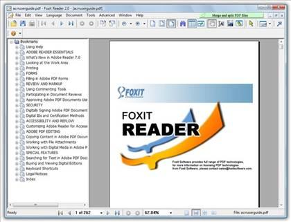 <p><strong><span style="color: #0000ff;">Foxit Reader</span></strong></p>
<p>PDF internette en çok tercih edilen formatlardan biridir. Belge ve kılavuzların yanında artık e-kitap ve e-dergiler de PDF formatında yayınlanıyor. PDF dosyaları görüntülemek için bir Reader yazılımına ihtiyacımız var.Foxit Reader, dünyada 10 milyonun üzerinde kişi tarafından tercih edilen bir PDF okuyucu. Ücretsiz olarak kullanıcılara sunulan yazılım düşük donanımlı bilgisayarlarda da rahat bir biçimde çalışıyor.</p>
