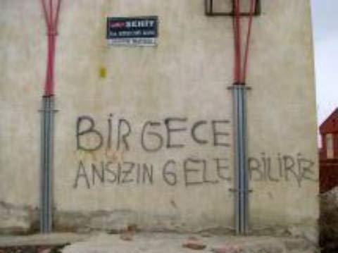 Konya merkezde ve bazı il&ccedil;elerde okul ve bah&ccedil;e duvarlarına 'Bir gece ansızın gelebiliriz' sloganı yazıldı.