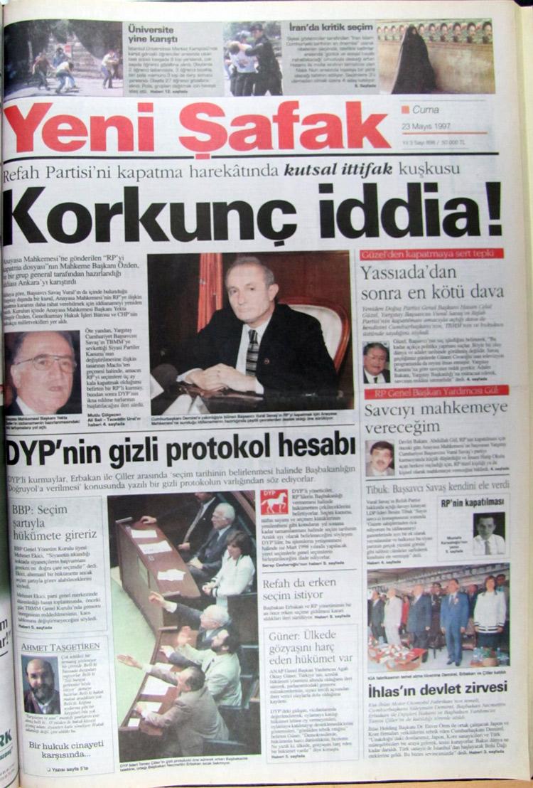 23 Mayıs 1997 Yeni Şafak