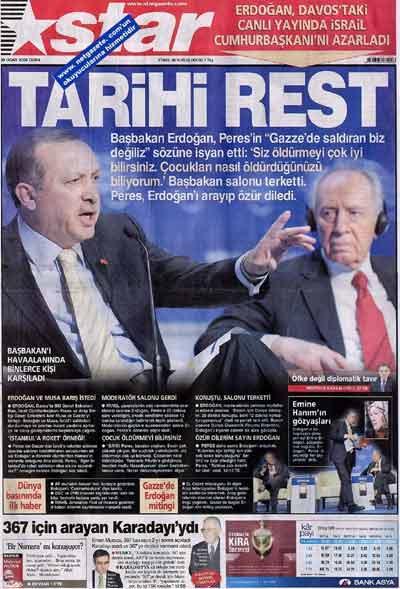 Manşetlerde Davos Depremi