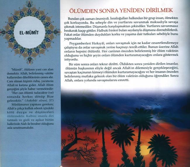 Çocuklar için Allah'ın Güzel İsimleri Esma-i Hüsna kitabından sayfa örnekleri
