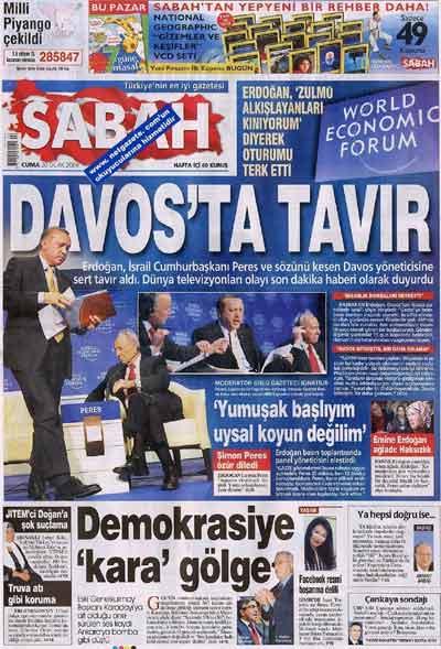 Manşetlerde Davos Depremi