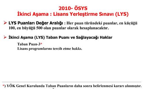 YÖK, Üniversiteye Girişte 2010 Sisteminin ayrıntılarını belirledi. YÖKün belirlediği ÖSYMnin açıkladığı Üniversiteye Girişte yeni sistemin tüm detayları