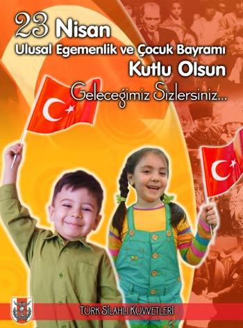 Genelkurmay Başkanlığı, 23 Nisan Ulusal Egemenlik ve Çocuk Bayramı dolayısıyla 5 afiş hazırlattı. afişlerin birindeki büyük harflerle yapılan MİLLİ EGEMENLİK vurgusu dikkat çekti.