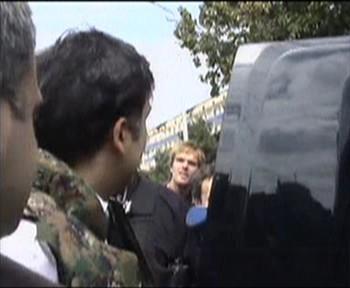Gürcistan Cumhurbaşkanı Mihail Saakaşvili Gori'de korku dolu anlar yaşadı.