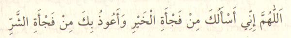 "Allahım, Senden ani gelen hayrı ister, yine ani gelen şerden Sana sığınırım.''