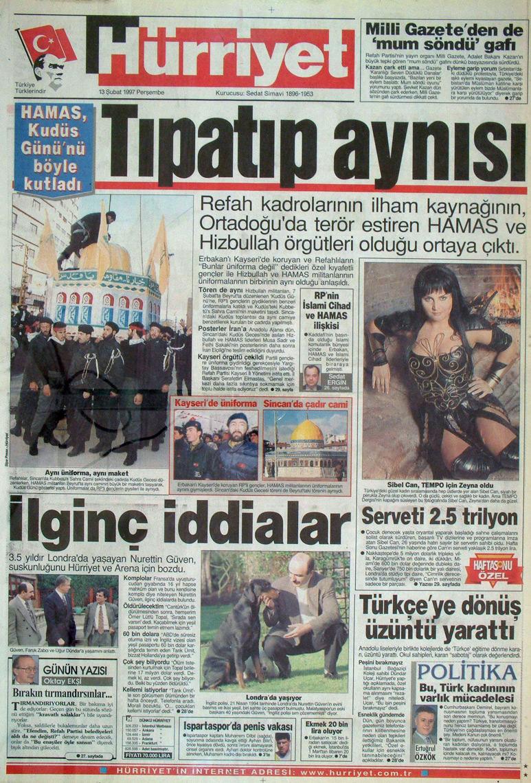 13 Şubat 1997 Hürriyet