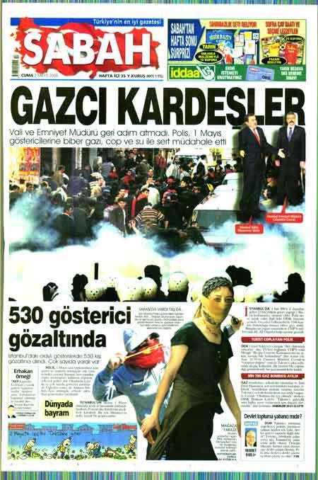 Sabah Gazetesi'nin Gazcı Kardeşler manşeti 'Yılın En İyi' manşeti seçildi