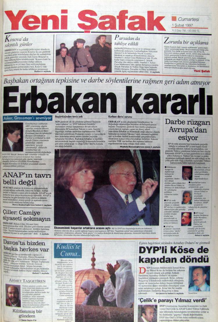 1 Şubat 1997 Yeni Şafak