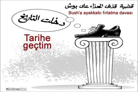 El Zeydi'nin Bush'a fırlattığı ayakkabı Arap basınında geniş yer buldu