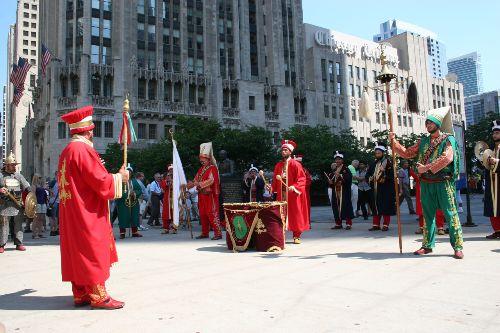 Chicago Türk Dünyası Festivali etkinlikleri çerçevesinde ABD'ye gelen Eyüp Belediyesi Mehter Takımı Amerikalılara mehteri ve Türk kültürünü tanıtıyor.