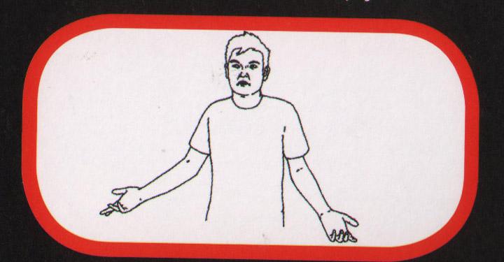 Omuzunu silker ya da suratını ekşitir.