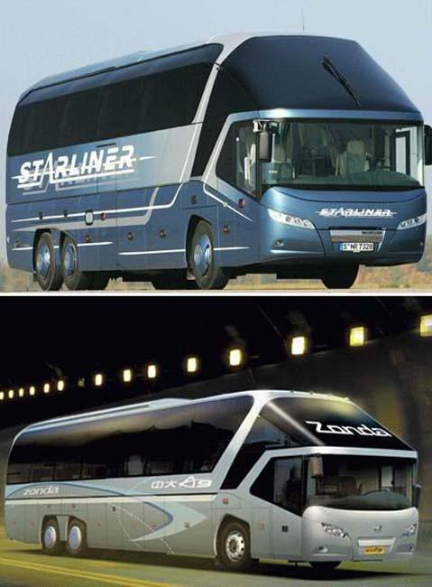 Üstteki: Neoplan Starliner Alttaki: Zonda A9