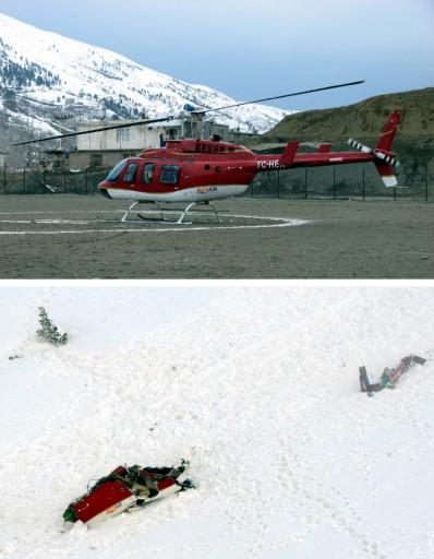 Kahramanmaraş'ın merkeze bağlı Döngel köyü yakınlarında düşen, BBP Genel Başkanı Muhsin Yazıcıoğlu'nun da hayatını kaybettiği helikopterin enkazı, kazanın büyüklüğünü gözler önüne seriyor.