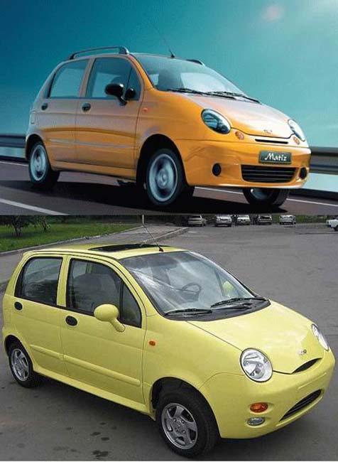 Üstteki: Daewoo Matiz Alttaki: Chery QQ