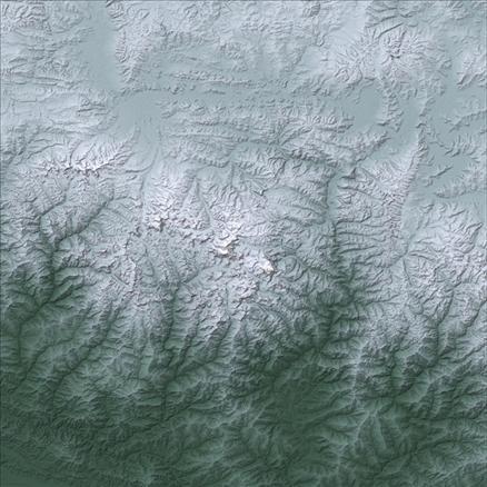 ASTER Uydusundan Himalayalar böyle görüntülendi. Fotoğrafın orta bölümünde Everest seçilebiliyor.