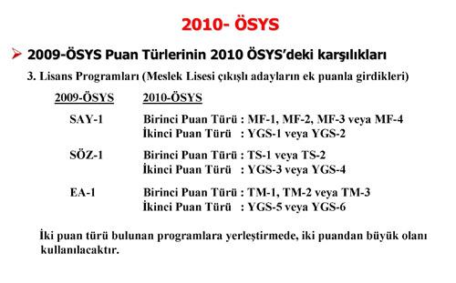 YÖK, Üniversiteye Girişte 2010 Sisteminin ayrıntılarını belirledi. YÖKün belirlediği ÖSYMnin açıkladığı Üniversiteye Girişte yeni sistemin tüm detayları