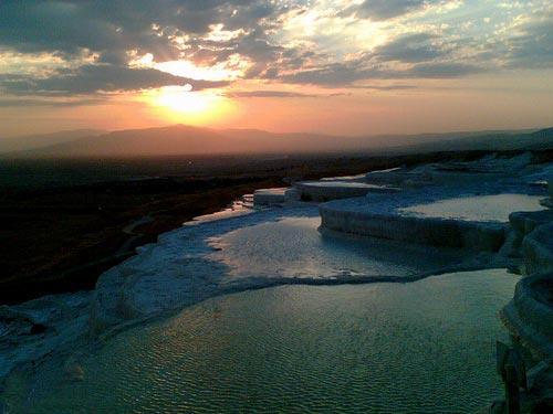 Pamukkale'de bir günün sonu