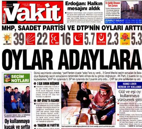 Gazetelerin Seçim Manşetleri