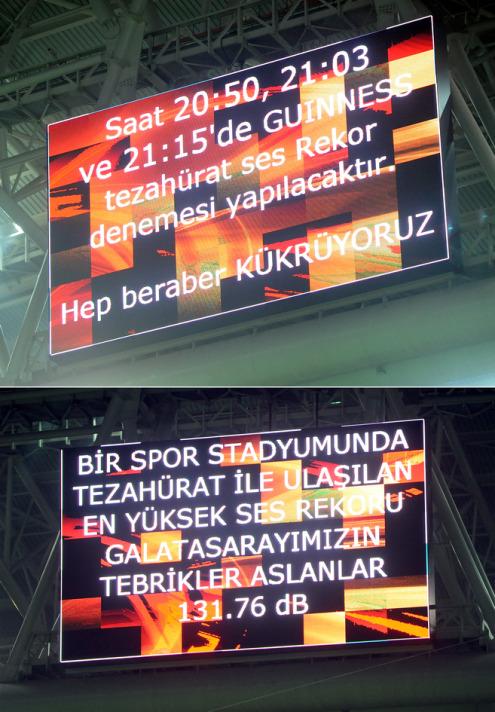 Stadda desibel rekoru kırıldı..