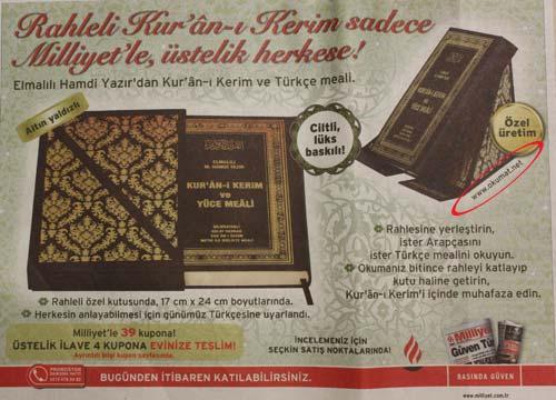 Firma sahibi Hasan Biçer'in uyarısı üzerine reklamlarda firmasına ait www.okumat.net ibaresi kullanılmaya başlandı.