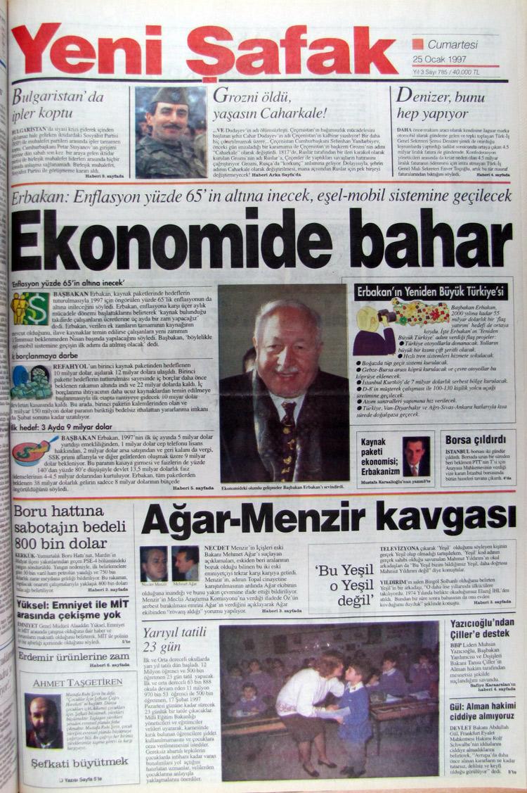 25 Ocak 1997 Yeni Şafak