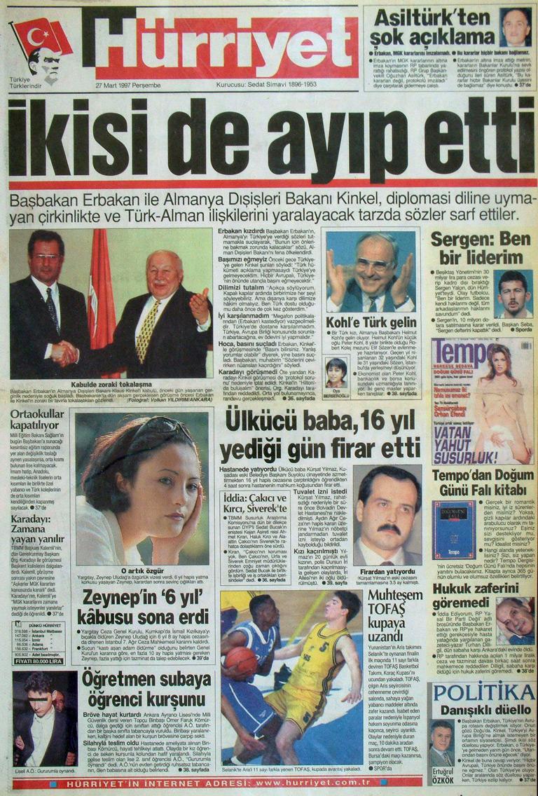 27 Mart 1997 Hürriyet