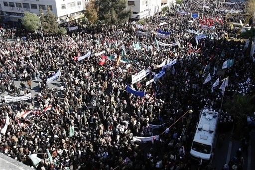 Suriye'de yüzbinler Filistin için buluştu