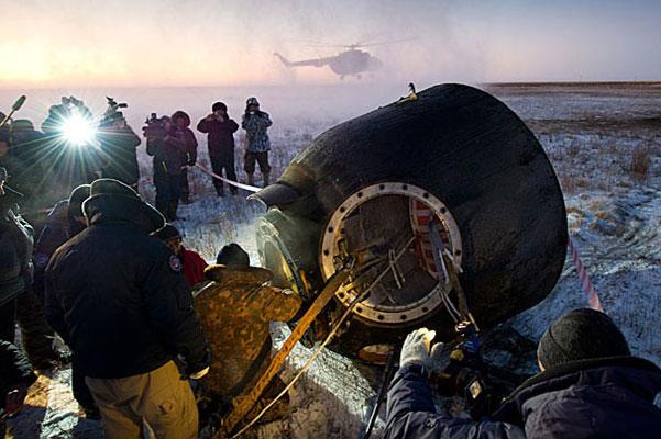 Rus uzay aracı Soyuz TMA-02M'nin kapsül bölümü.