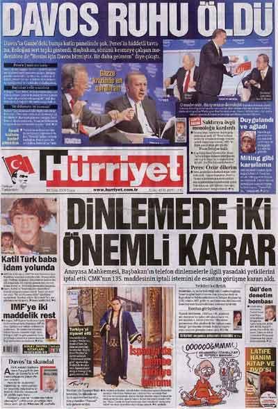 Manşetlerde Davos Depremi